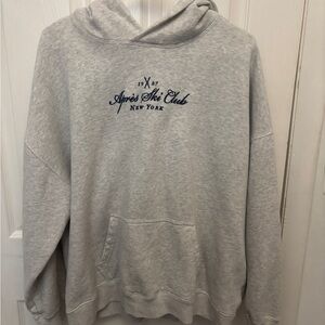 Hollister Light Gray Hoodie with Navy Print